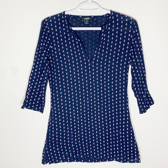 J Crew factory crinkle cotton anchor tunic size XXS - Picture 1 of 10